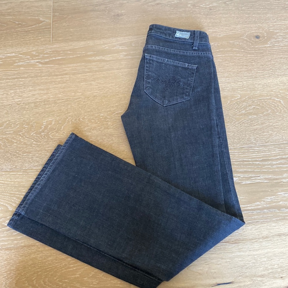 Paige bootcut low rise black jeans size 28